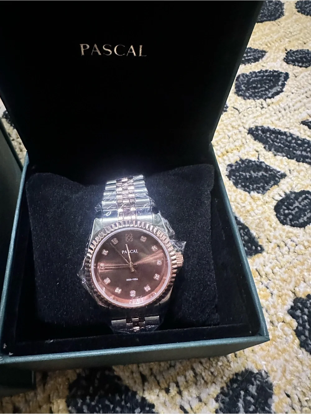 Two-Tone Cocoa Dial Diamond Accent Ladies Watch